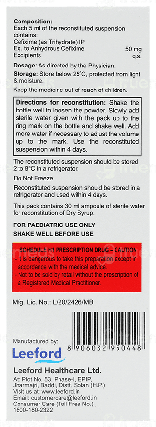Cefitaxe 50 Mg Syrup 30 Ml